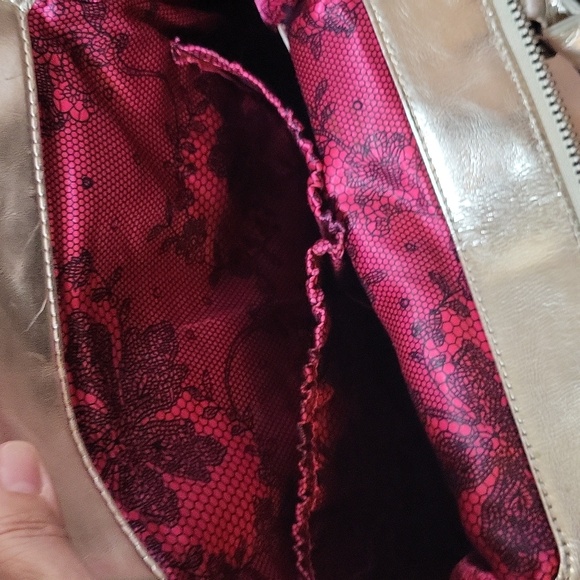 Betsey Johnson Leather Taupe & Gold  Bag - Picture 10 of 11